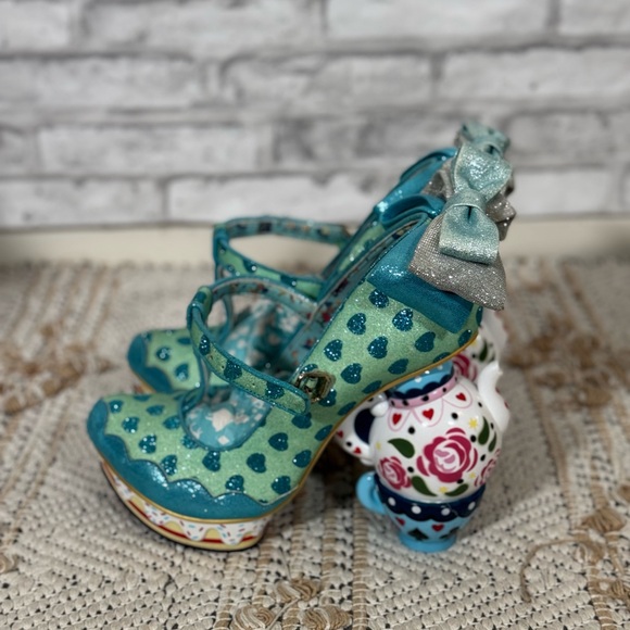 Irregular Choice Alice in Wonderland My Cup of Tea Blue Heels 39 - Picture 5 of 12